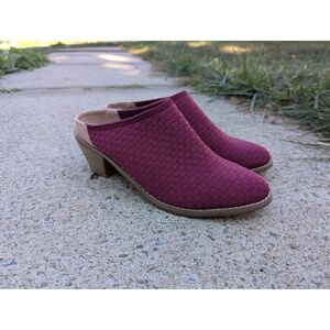 Zee Alexis Slip On Clogs Womens US 8 Woven Mule Heels Casual Cranberry Red
